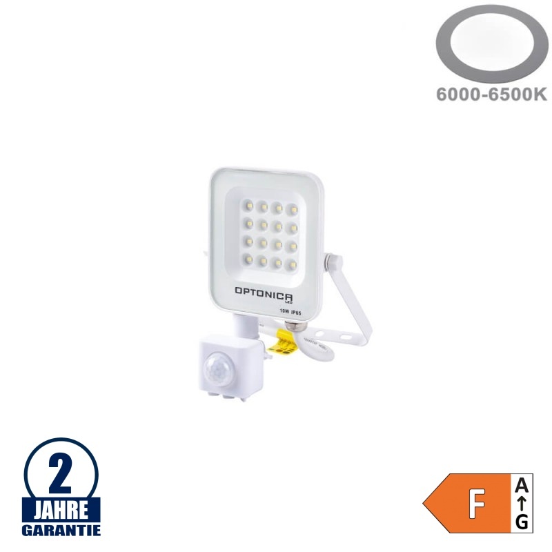 10W LED SMD Fluter weißes Gehäuse mit Bewegungsmelder Kaltweiß