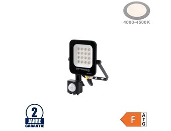 10W LED SMD Fluter schwarzes Gehäuse mit Bewegungsmelder Neutralweiß