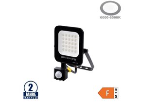 20W LED SMD Fluter schwarzes Gehäuse mit Bewegungsmelder Kaltweiß