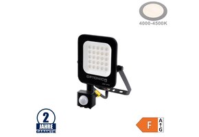 20W LED SMD Fluter schwarzes Gehäuse mit Bewegungsmelder Neutralweiß