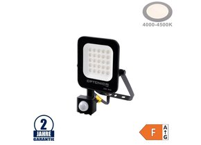 20W LED SMD Fluter schwarzes Gehäuse mit Bewegungsmelder Neutralweiß