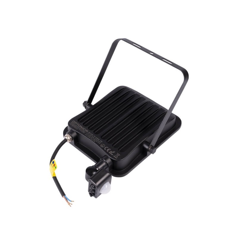50W LED SMD Fluter schwarzes Gehäuse mit Bewegungsmelder Neutralweiß