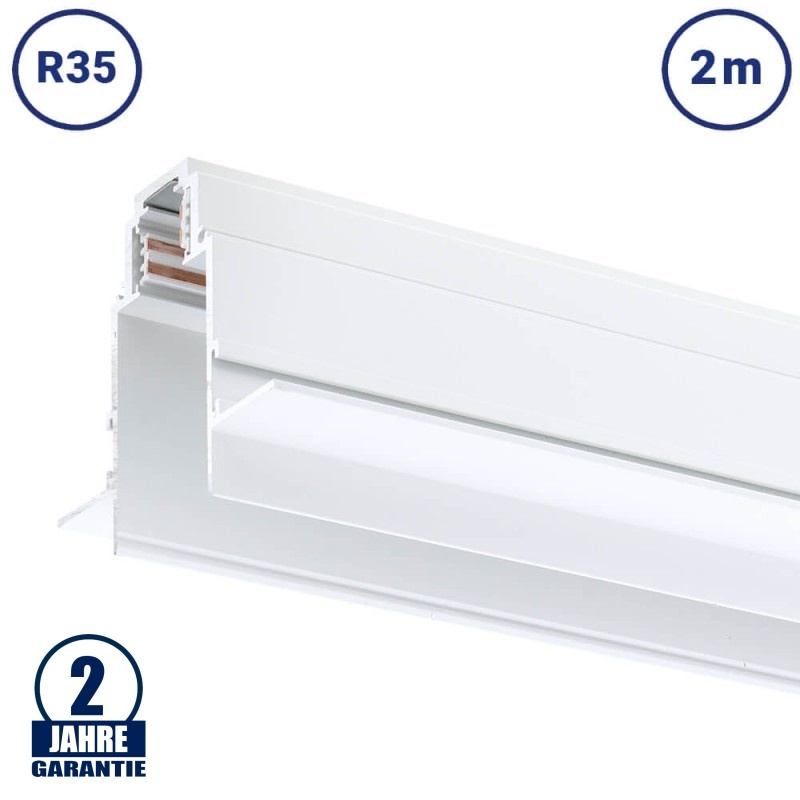 48V Stromschiene R35 Einbau V2 Magnetic Line Weiß 2m