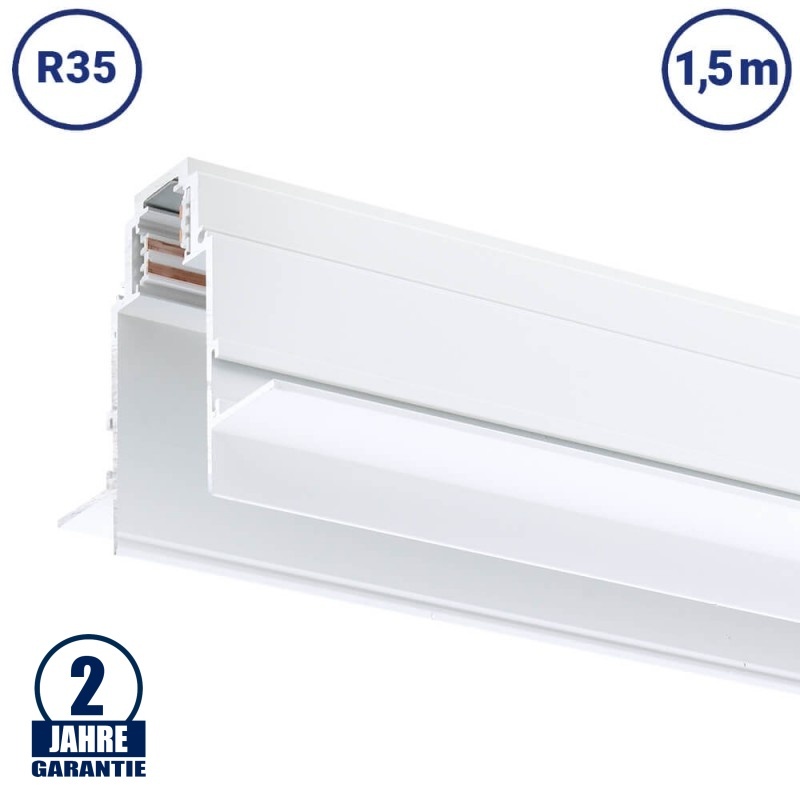 48V Stromschiene R35 Einbau V2 Magnetic Line Weiß 1,5m