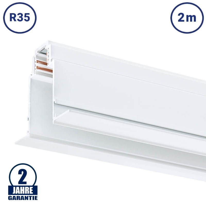 48V Stromschiene R35 Einbau Magnetic Line Weiß 2m