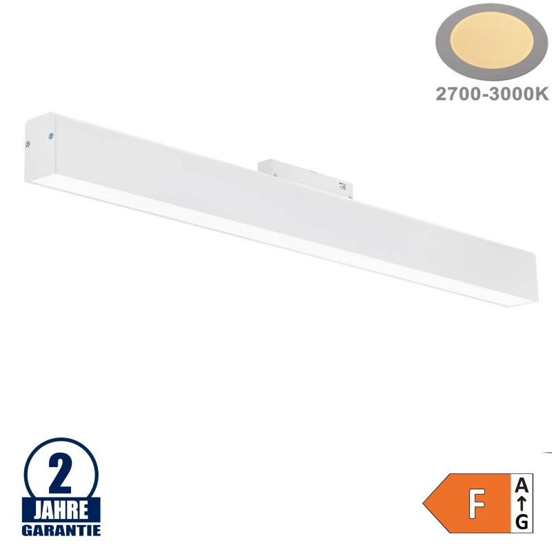 20W LED Leuchte 60cm für 48V Stromschiene R35 Magnetic Line Weiß Warmweiß