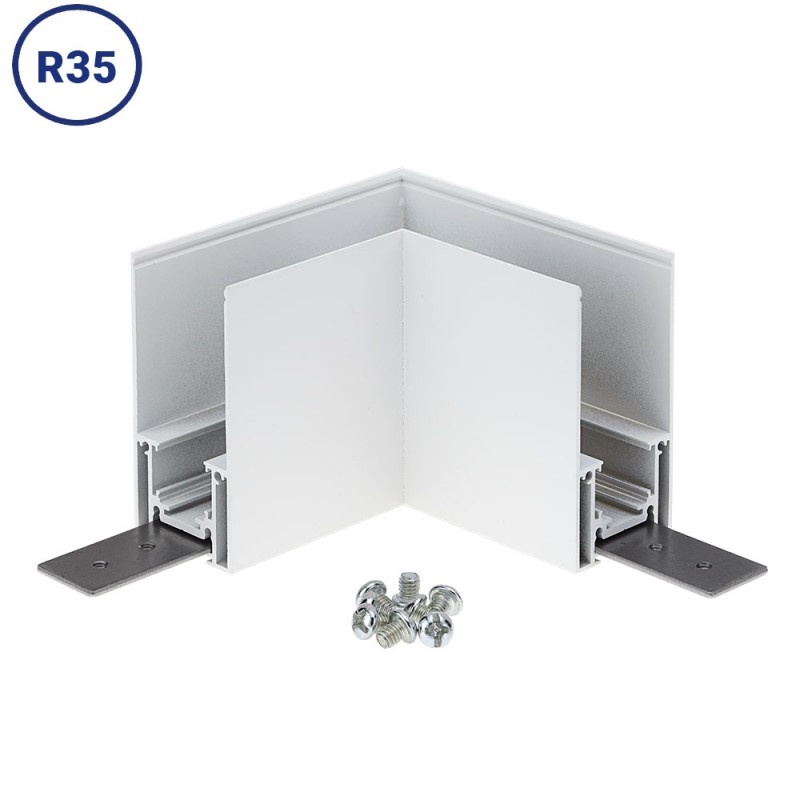 Eckstück R35 Aufputz für 48V Stromschiene Magnetic Line Weiß