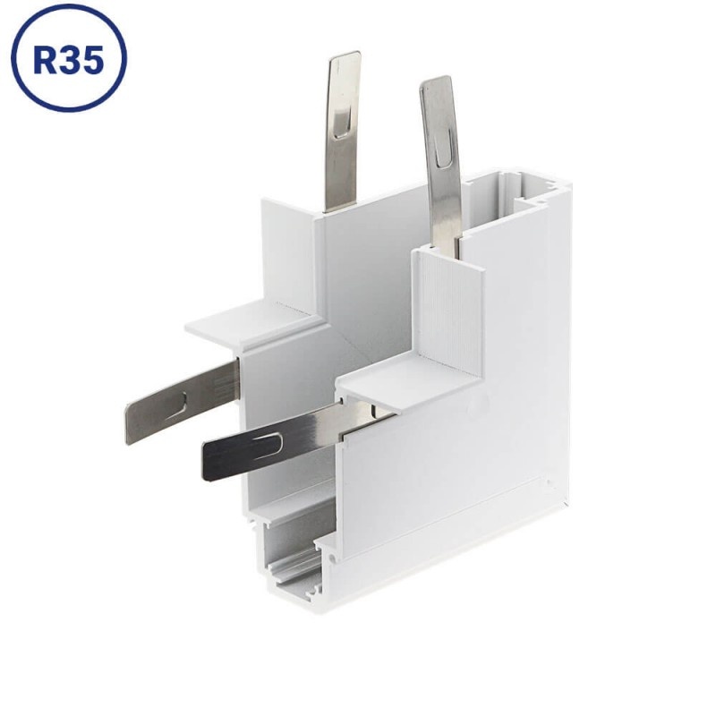 Eckstück R35 vertikal Einbau für 48V Stromschiene Magnetic Line Weiß