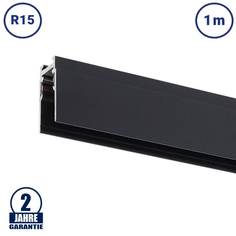 48V Stromschiene R15 Aufbau Magnetic Line Schwarz 1m