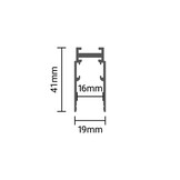48V Stromschiene R15 Aufbau Magnetic Line Schwarz 1,5m
