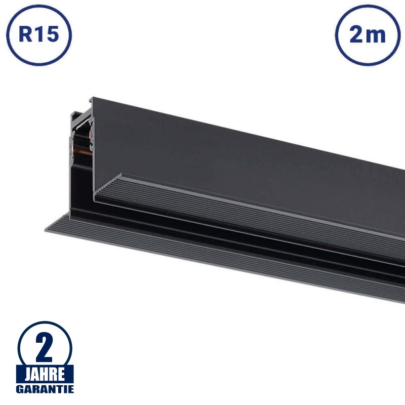 48V Stromschiene R15 Einbau Magnetic Line Schwarz 2m