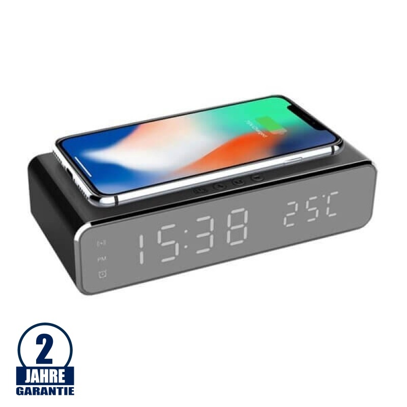 Digitaler Wecker mit Wireless Charging Funktion für Smartphones