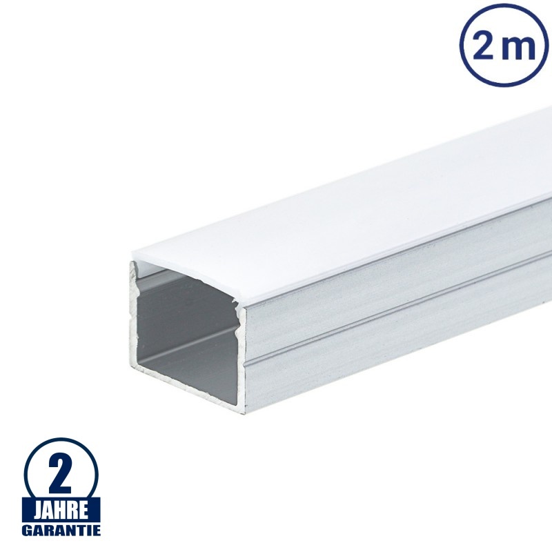 LED Profil 19x13mm Eloxiert Aufbau 2m SET
