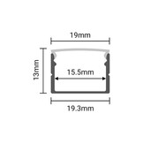 LED Profil 19x13mm Eloxiert Aufbau 2m SET
