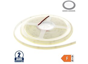 320SMD/m 10W/m 24V COB LED Streifen spritzwassergeschützt Kaltweiß 5m