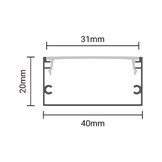 LED Profil 40x20mm Eloxiert Aufbau 2m SET