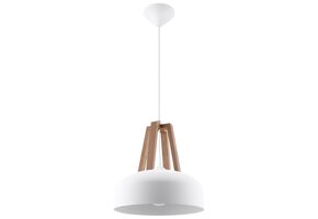 Hängelampe CASCO weiß/naturfarbenes Holz