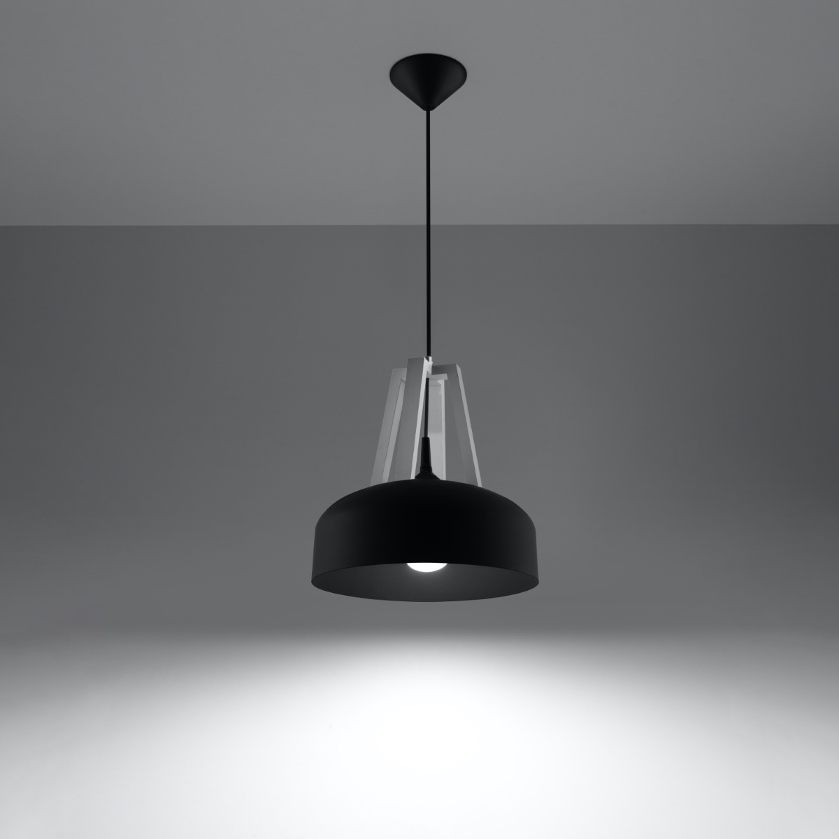Hängeleuchte CASCO schwarz/weißg