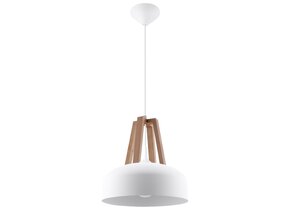 Hängelampe CASCO weiß/naturfarbenes Holz