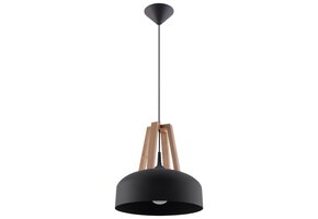 Pendelleuchte CASCO schwarz/naturfarbenes Holz