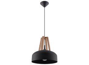 Pendelleuchte CASCO schwarz/naturfarbenes Holz