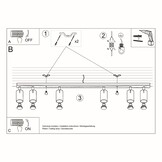 Deckenleuchte RING 6L graug