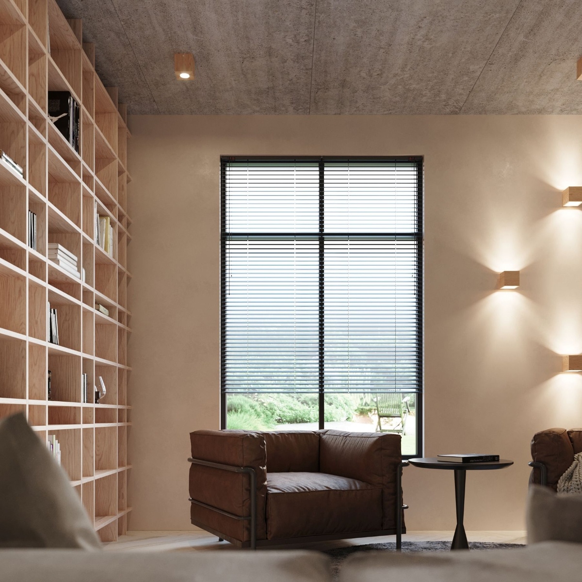 Wandleuchte QUAD Naturholzg