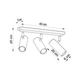 Deckenleuchte DIREZIONE 3 schwarzg