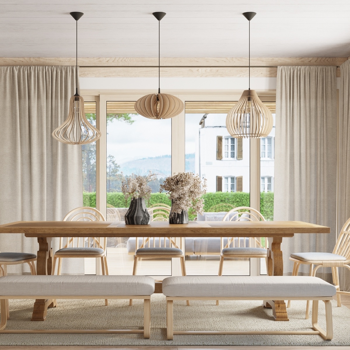 Hängeleuchte APRILLA Holzg