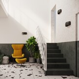 Wandleuchte Keramik PONTIUS schwarzg