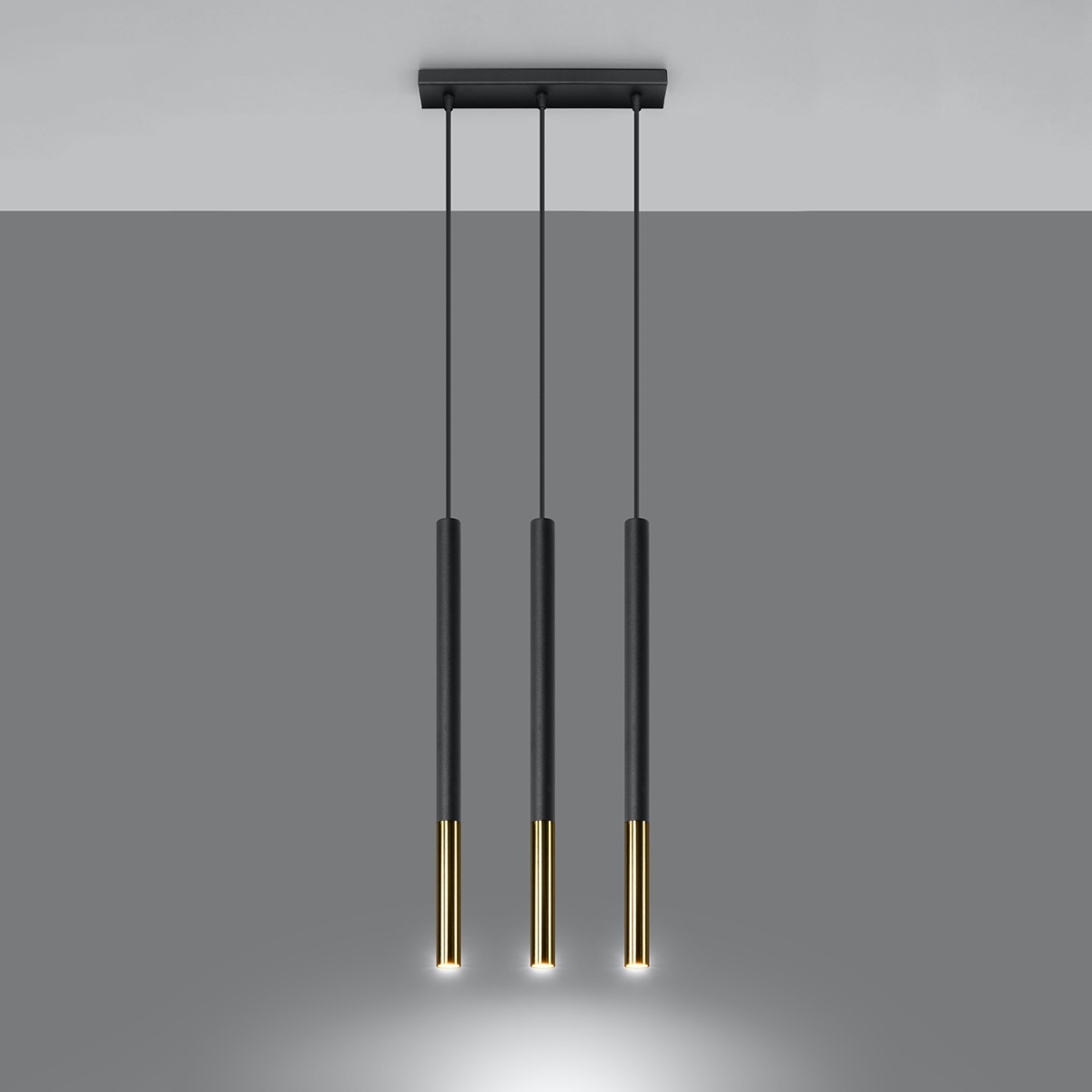 Hängeleuchte MOZAICA 3L schwarz/goldg
