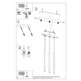 Hängeleuchte MOZAICA 3L schwarz/goldg