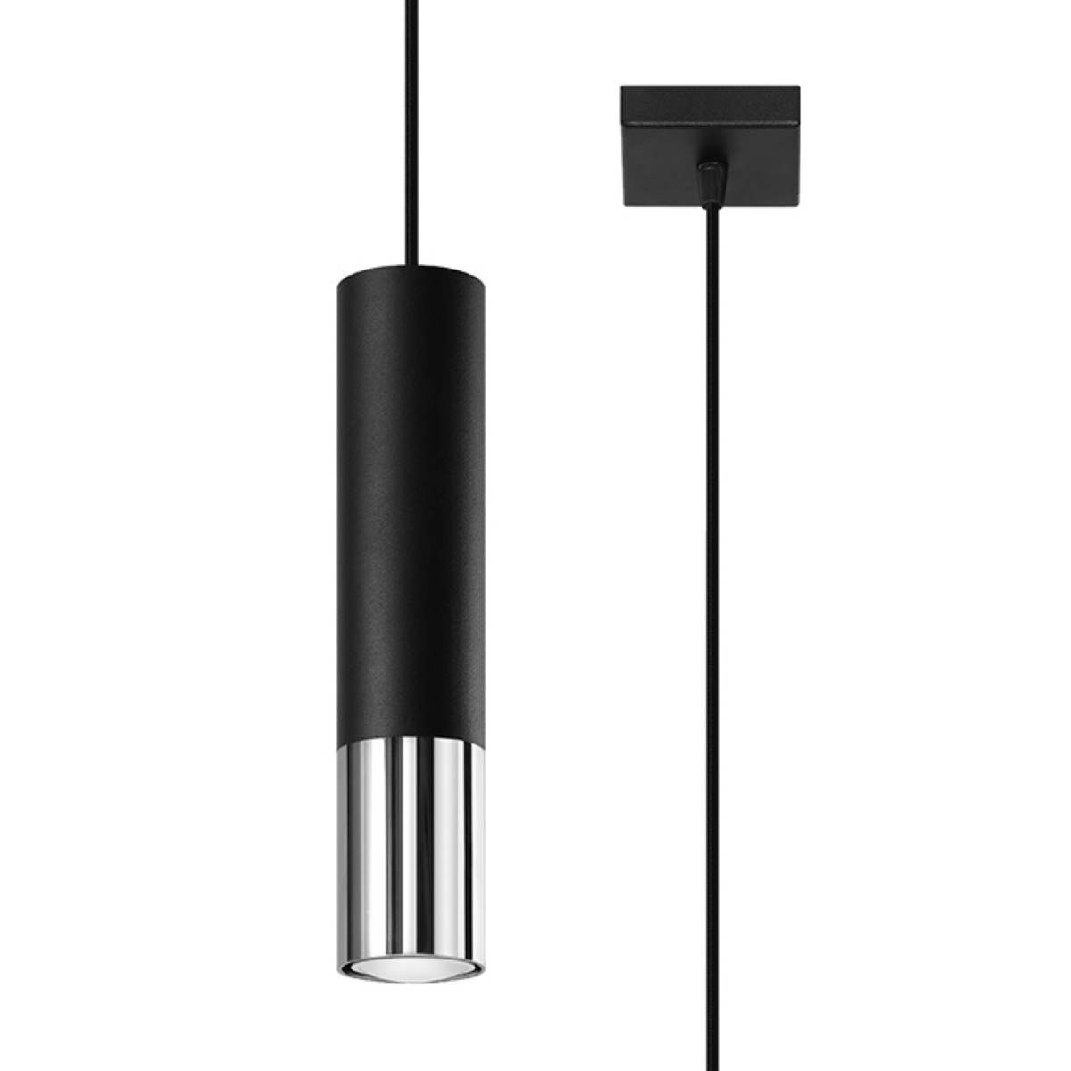 Hängeleuchte LOOPEZ 1 schwarz/chromg