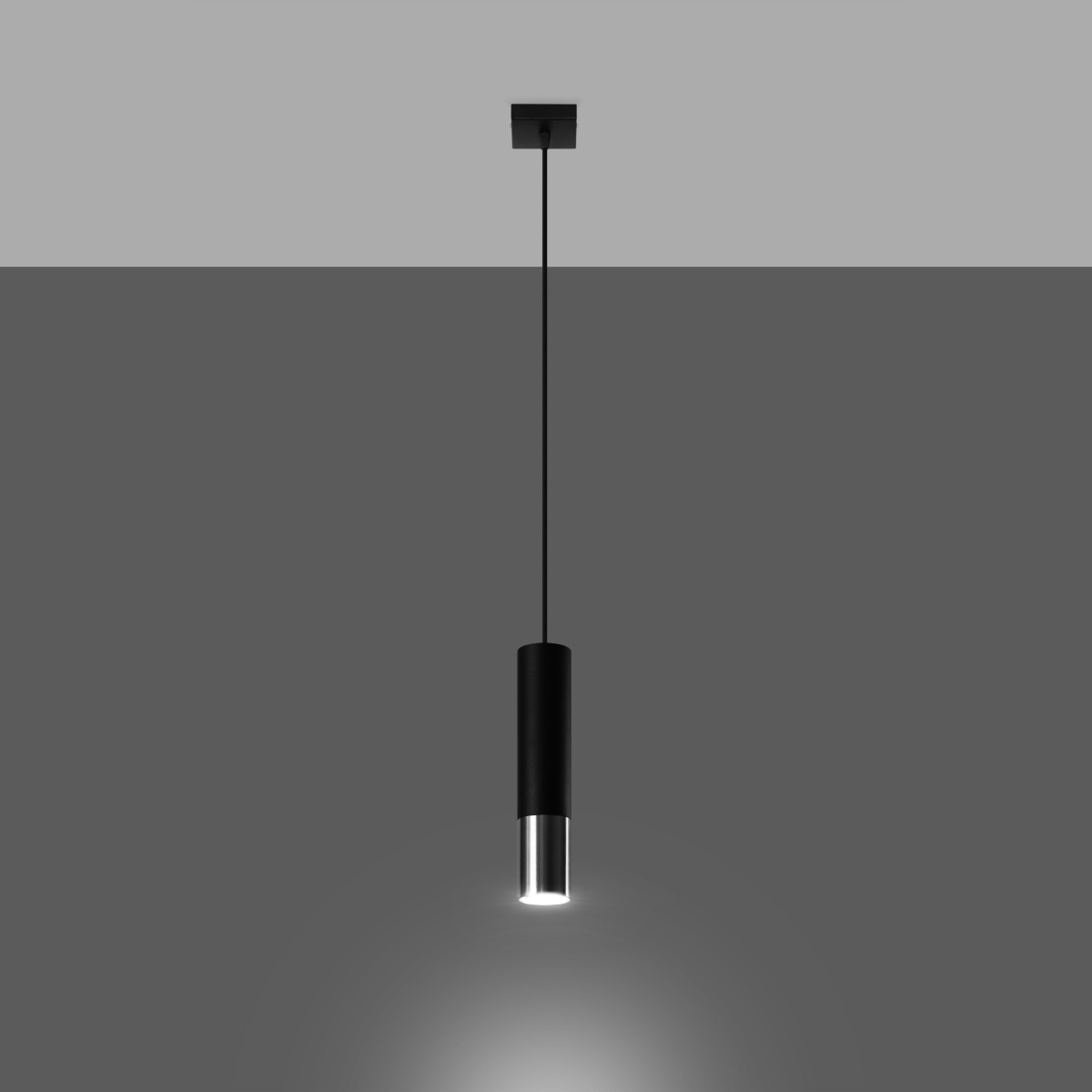Hängeleuchte LOOPEZ 1 schwarz/chromg
