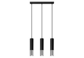 Hängeleuchte LOOPEZ 3L schwarz/chrom