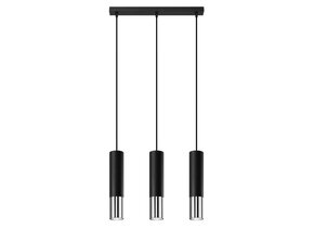 Hängeleuchte LOOPEZ 3L schwarz/chrom