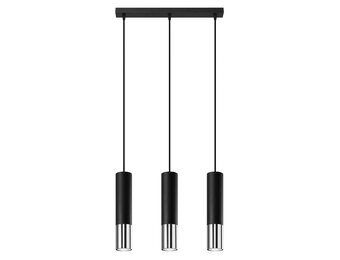Hängeleuchte LOOPEZ 3L schwarz/chrom