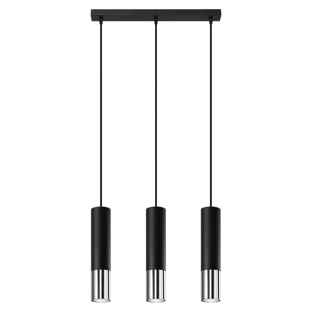 Hängeleuchte LOOPEZ 3L schwarz/chromg