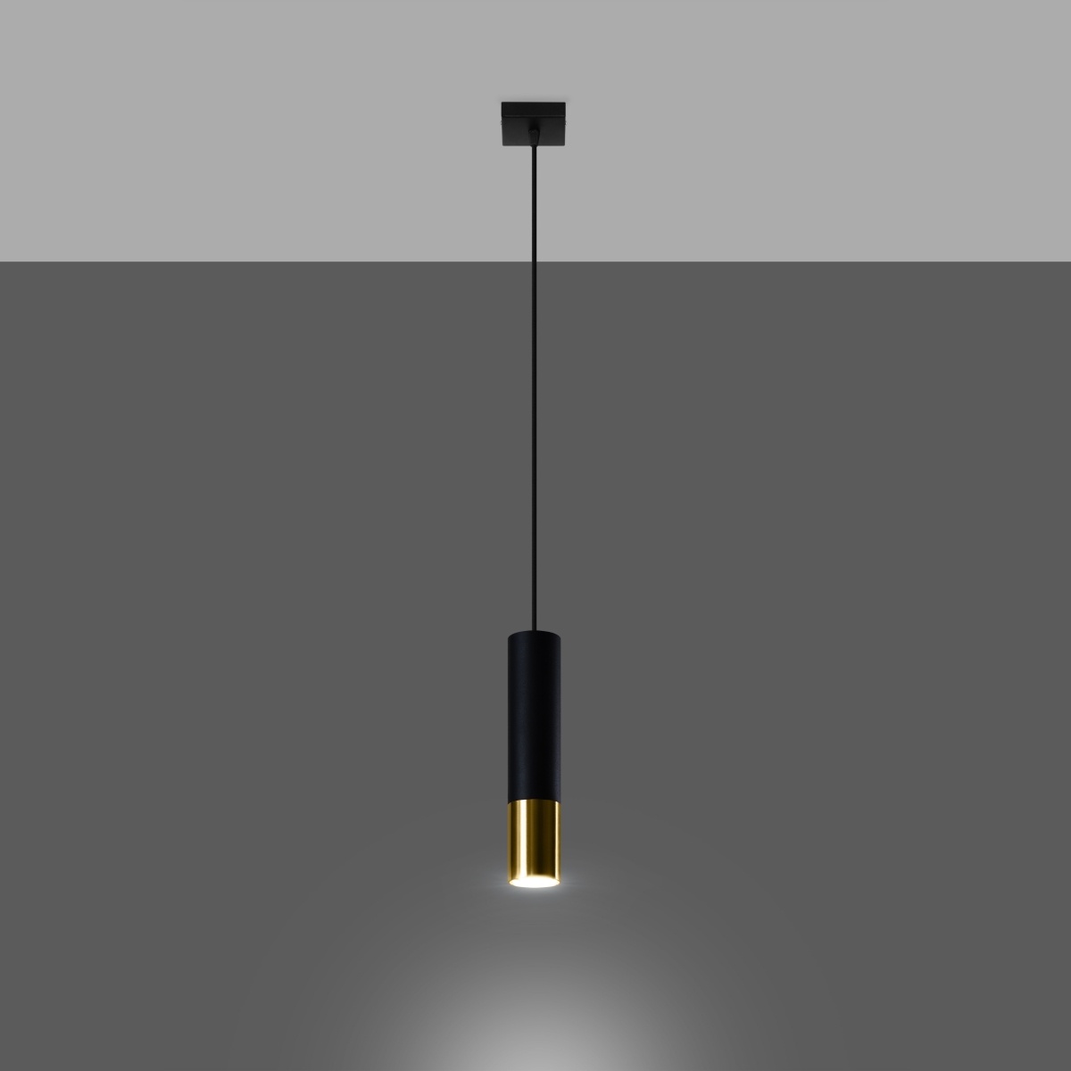 Hängeleuchte LOOPEZ 1 schwarz/goldg