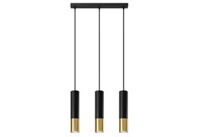 Hängeleuchte LOOPEZ 3L schwarz/gold