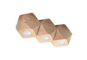 Deckenleuchte WOODY 3 Naturholz