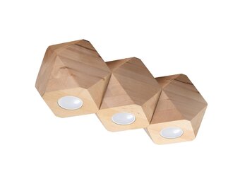 Deckenleuchte WOODY 3 Naturholz