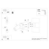 Wandleuchte RING weiß mit einem Schalterg