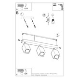 Deckenleuchte KEKE 3 Eicheg