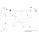 Deckenleuchte NERO 3 schwarz/chromg