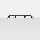 Deckenleuchte NERO 4 schwarz/chromg