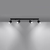 Deckenleuchte NERO 4 schwarz/chromg