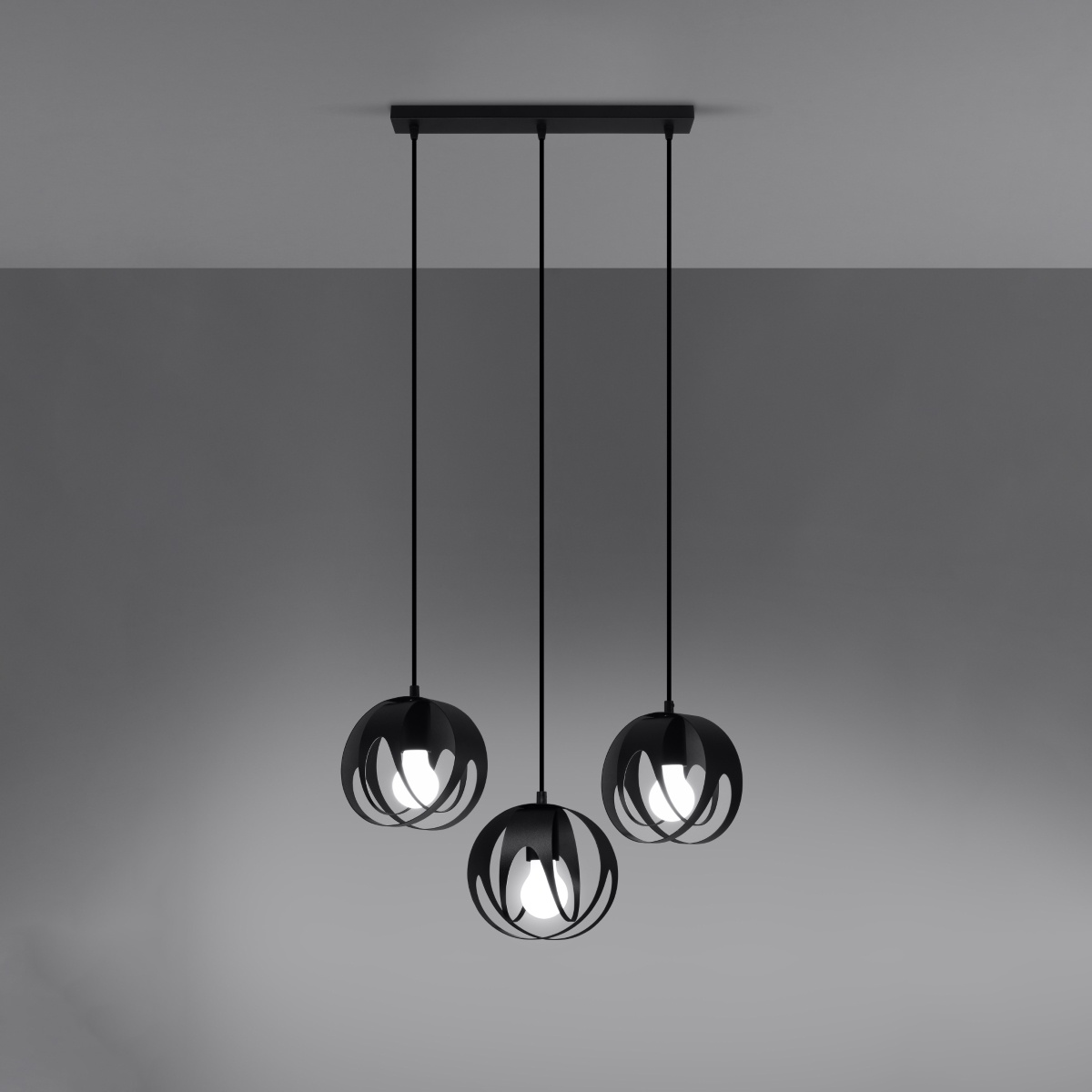 Hängeleuchte TULOS 3L schwarzg