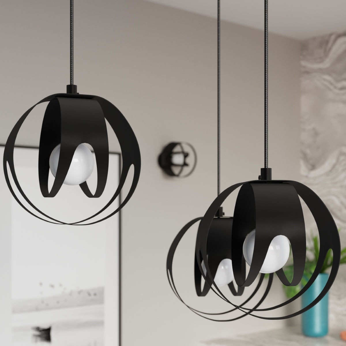 Hängeleuchte TULOS 3L schwarzg