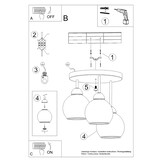 Kronleuchter ALINO 3 schwarzg